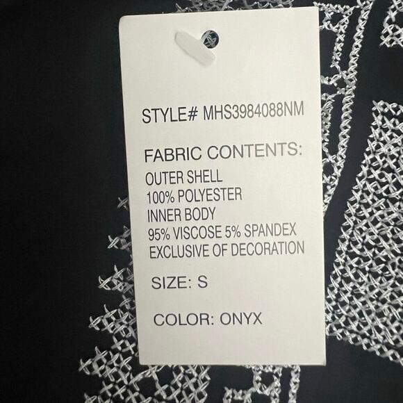 Nieman Marcus Formal Dress Women’s Sz S Black with White Cross Stitch Midi NWT - Picture 10 of 16